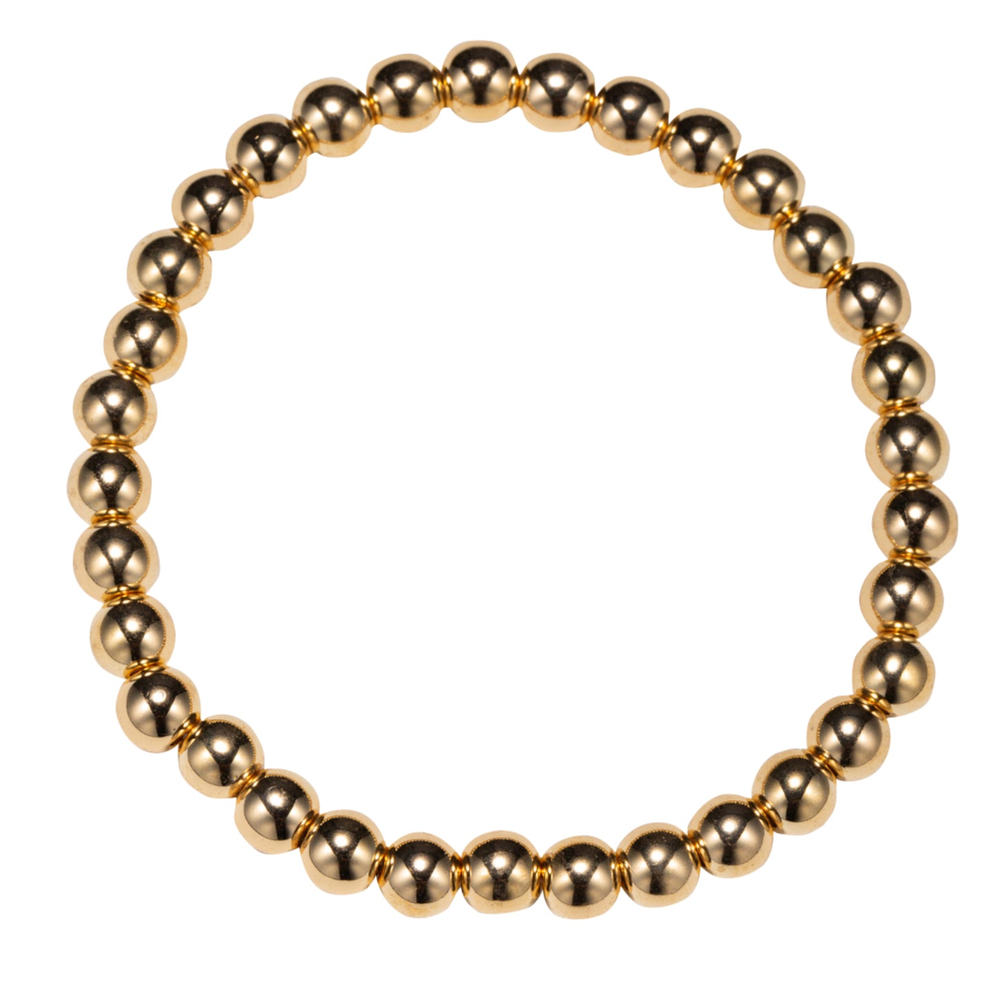 Gold Round Beaded Stretch Bracelet