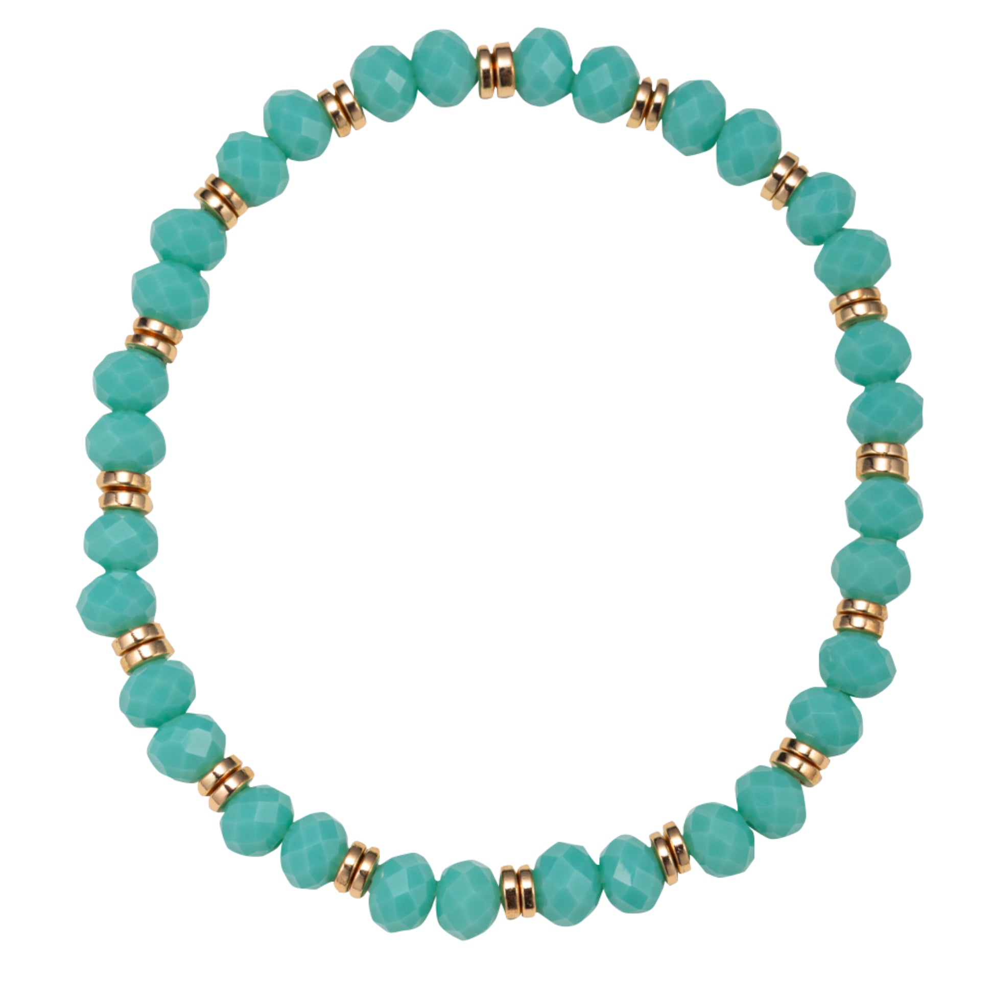 Mint Faceted Beaded Stretch Bracelet