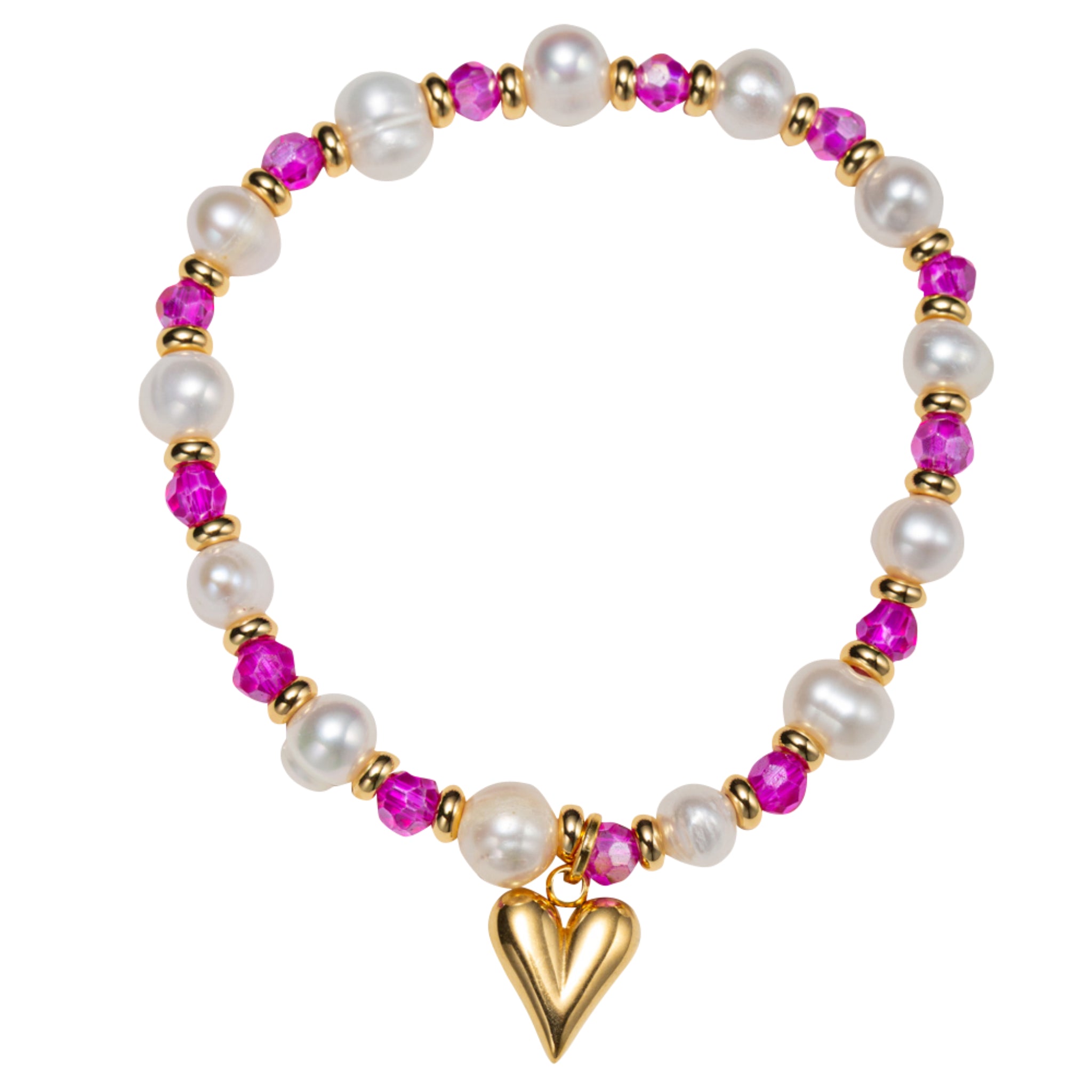 Kids 18K Gold Plated October Tourmaline Beaded Stretch Bracelet