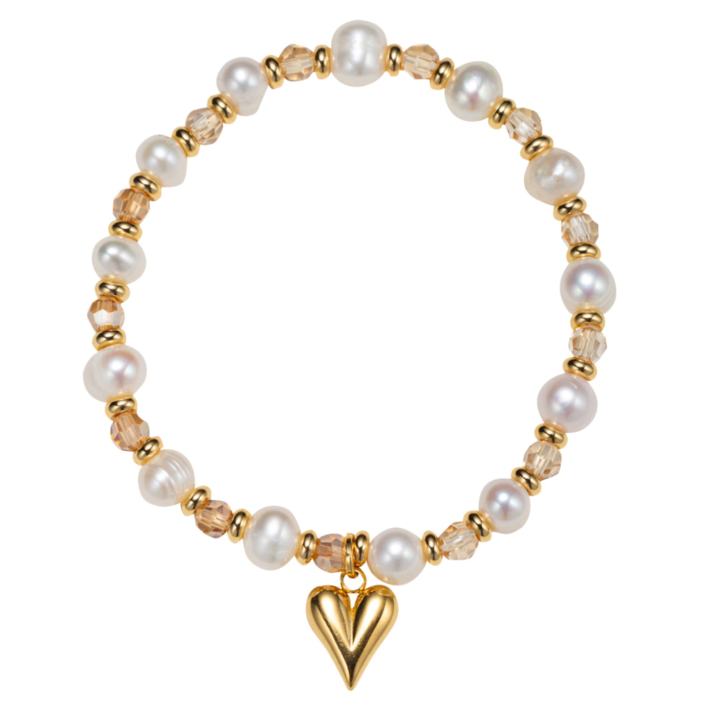 Kids 18K Gold Plated November Topaz Beaded Stretch Bracelet