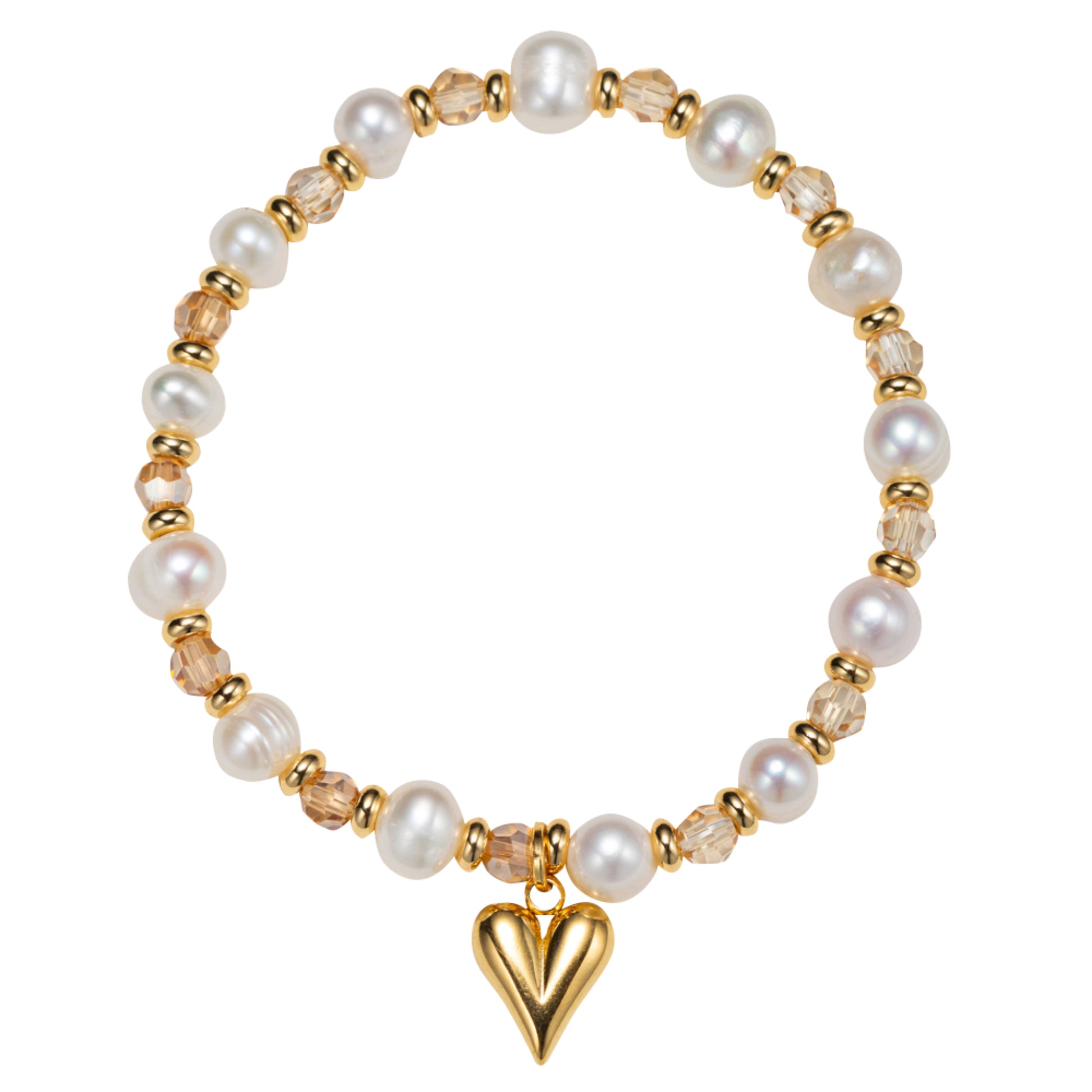 Kids 18K Gold Plated November Topaz Beaded Stretch Bracelet