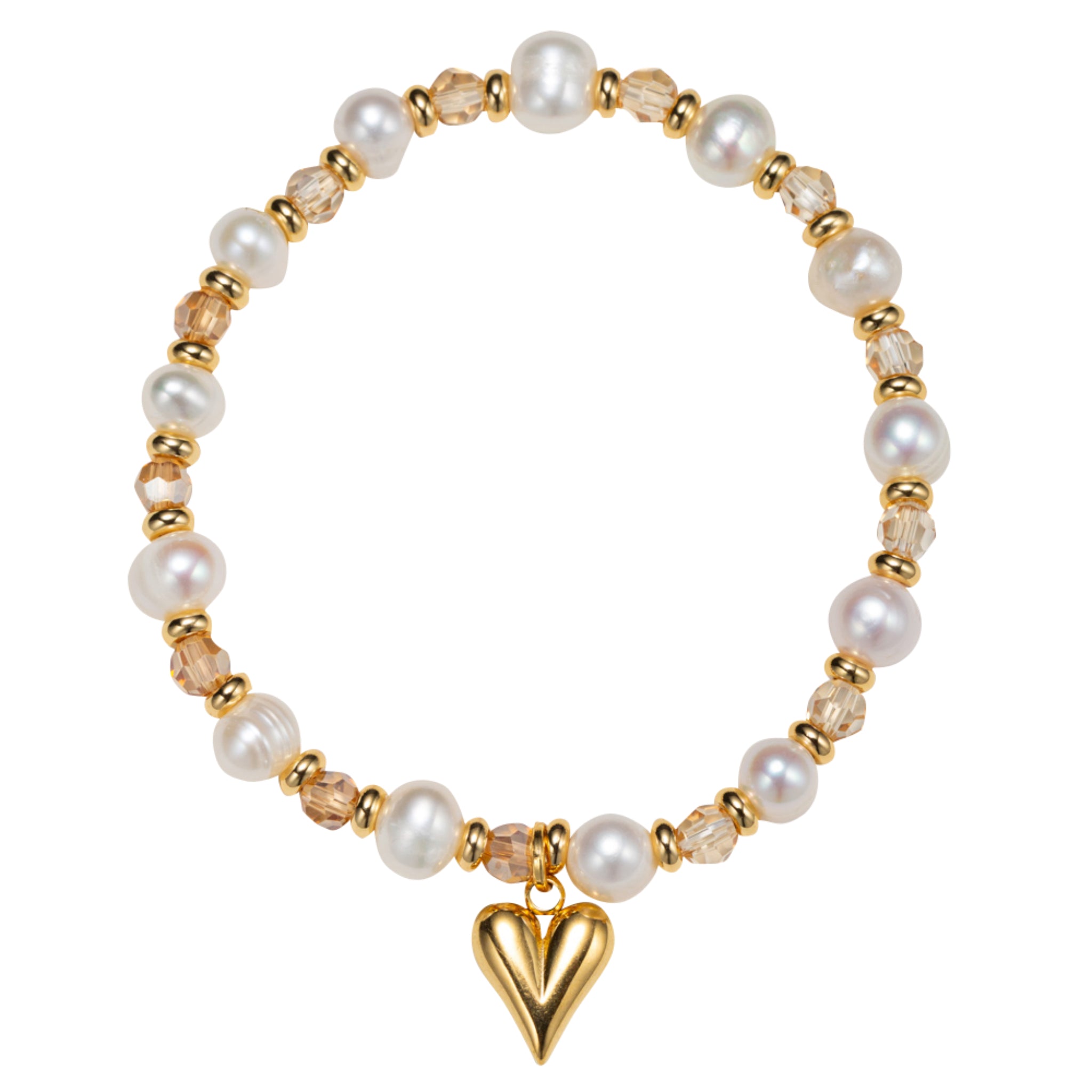 Kids 18K Gold Plated November Topaz Beaded Stretch Bracelet