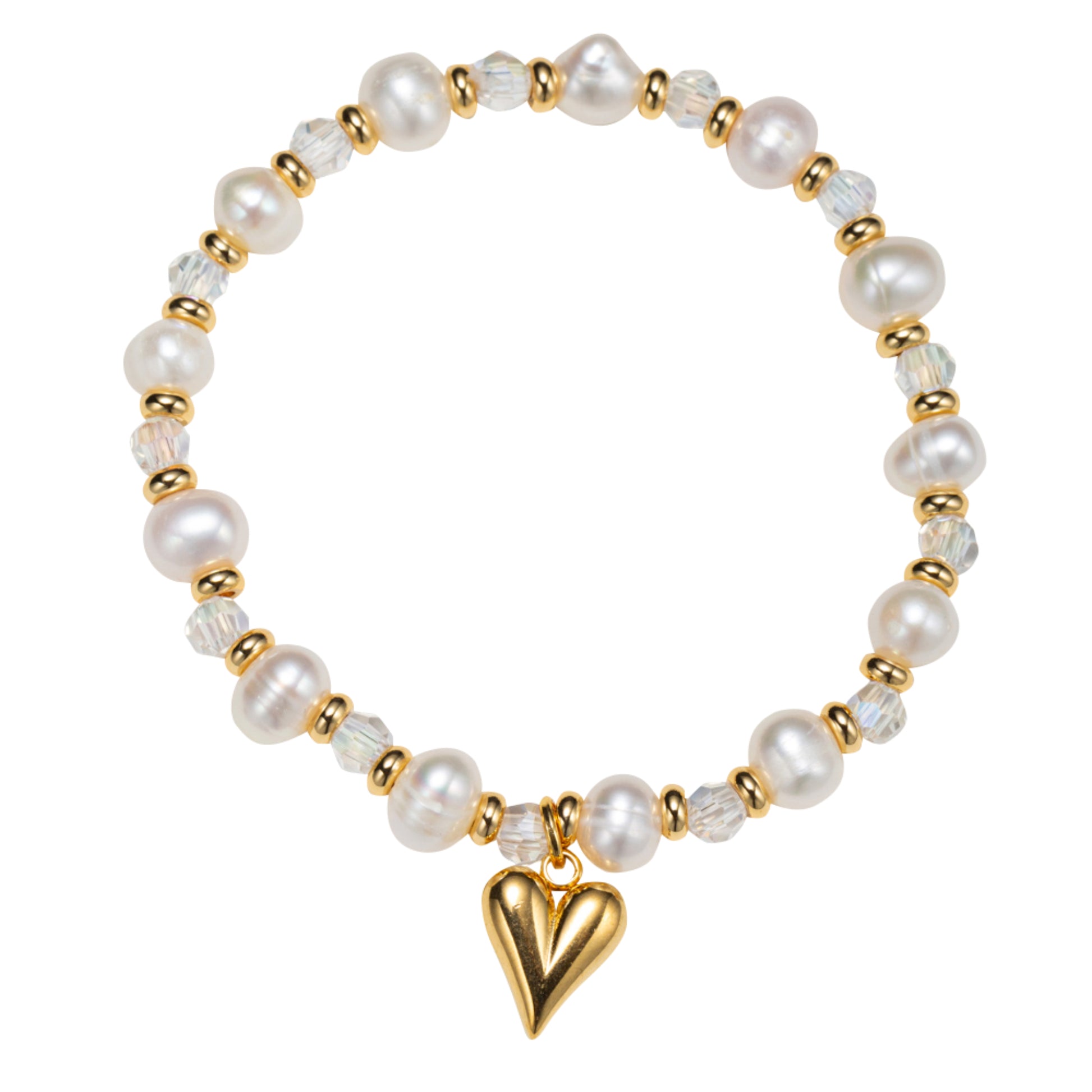 Kids 18K Gold Plated April Diamond Beaded Stretch Bracelet