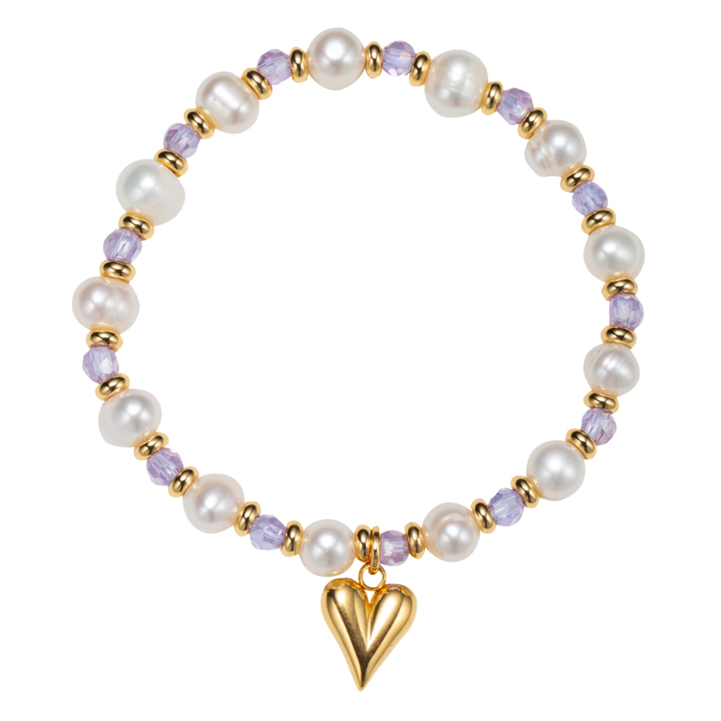 Kids 18K Gold Plated June Moonstone Beaded Stretch Bracelet