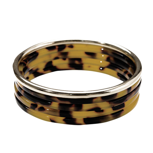 Tortoise, Gold Set of 4 Bangle Bracelet