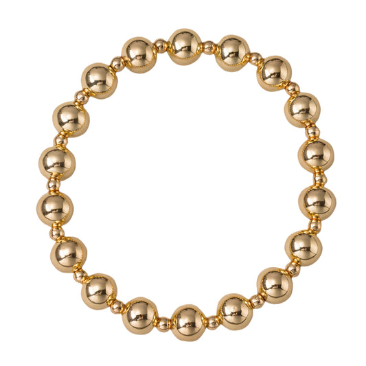 18K Gold Plated Ball Beaded Stretch Bracelet
