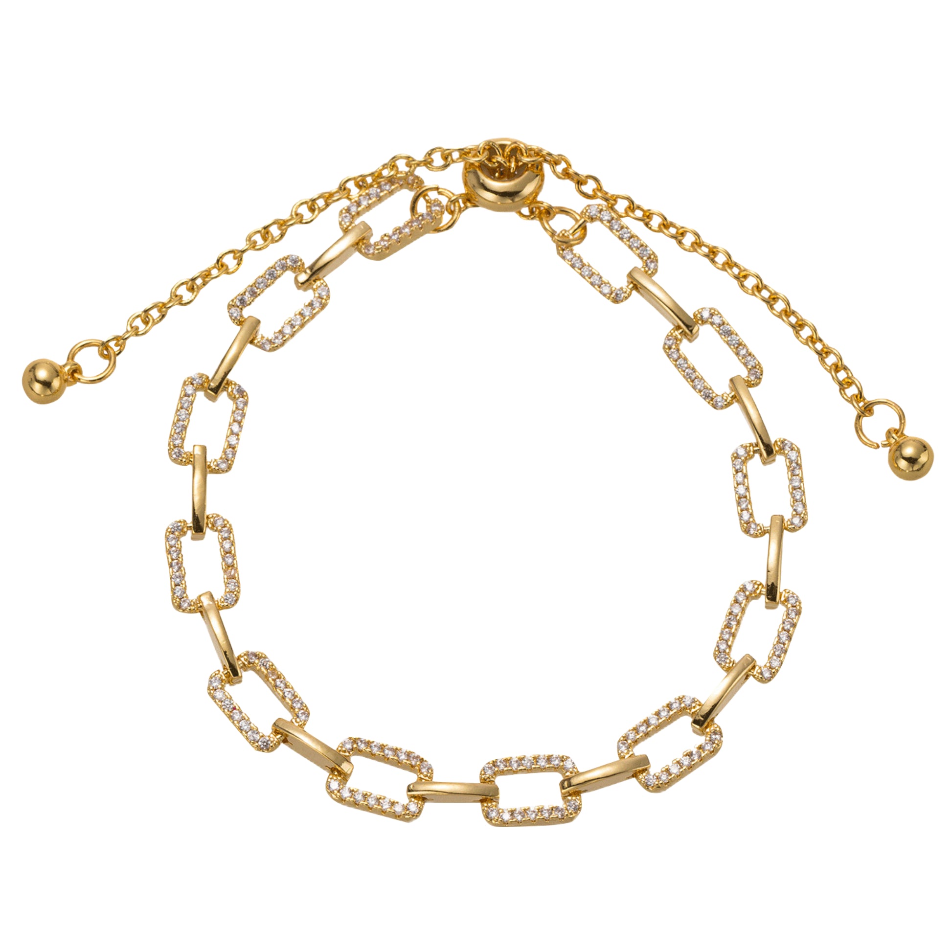 18K Gold Plated Rectangle Chain Bracelet