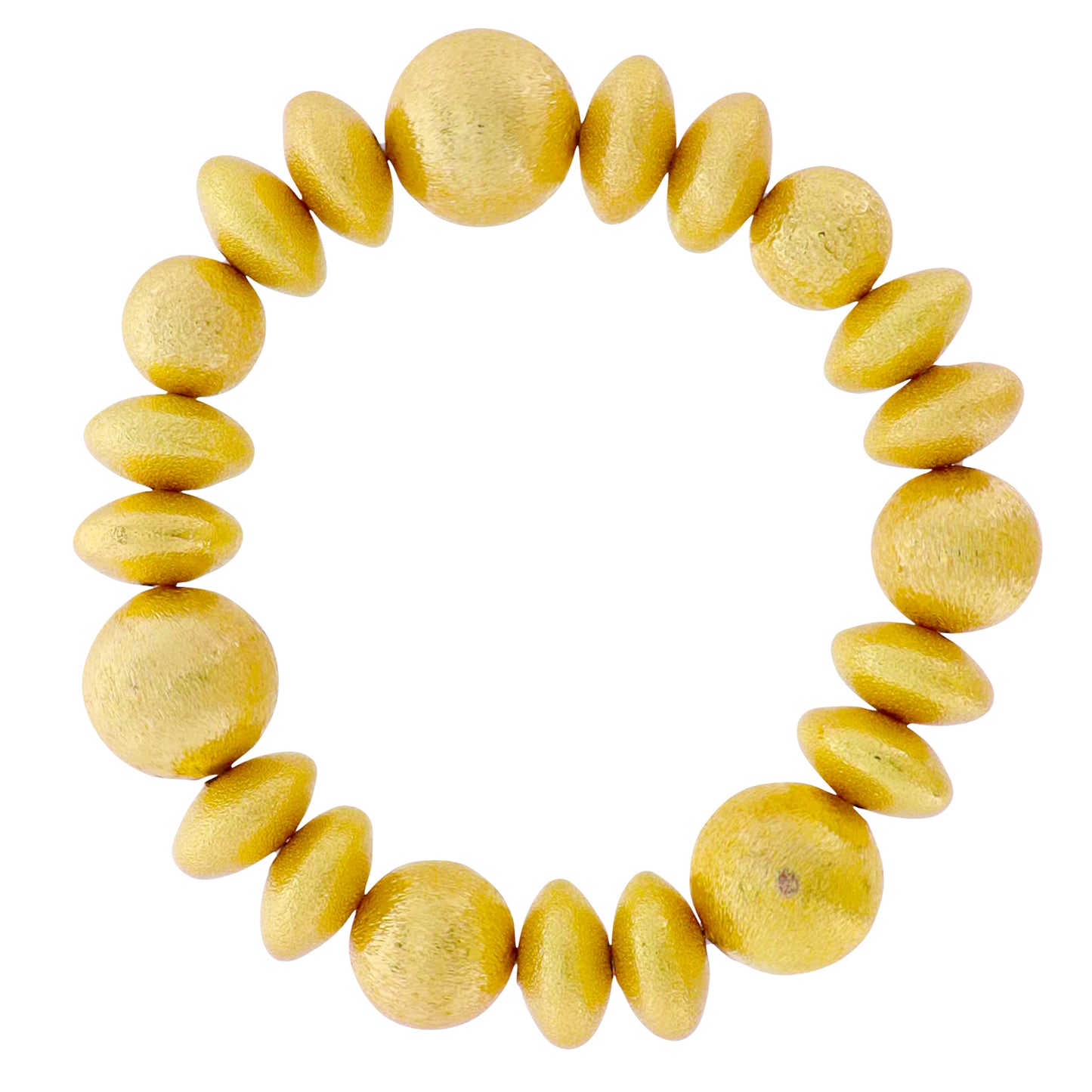 18k Gold Plated Gold Textured Beaded Stretch Bracelet