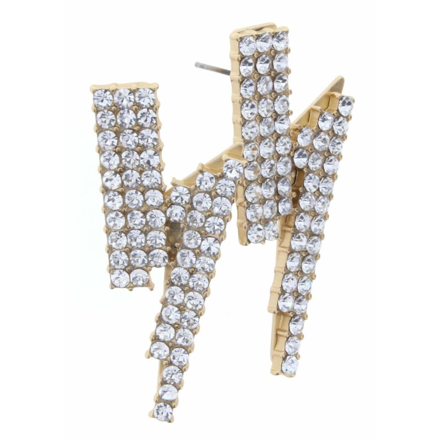 Clear Rhinestone Lightening Bolt Earring