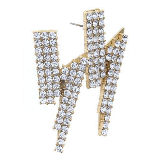 Clear Rhinestone Lightening Bolt Earring