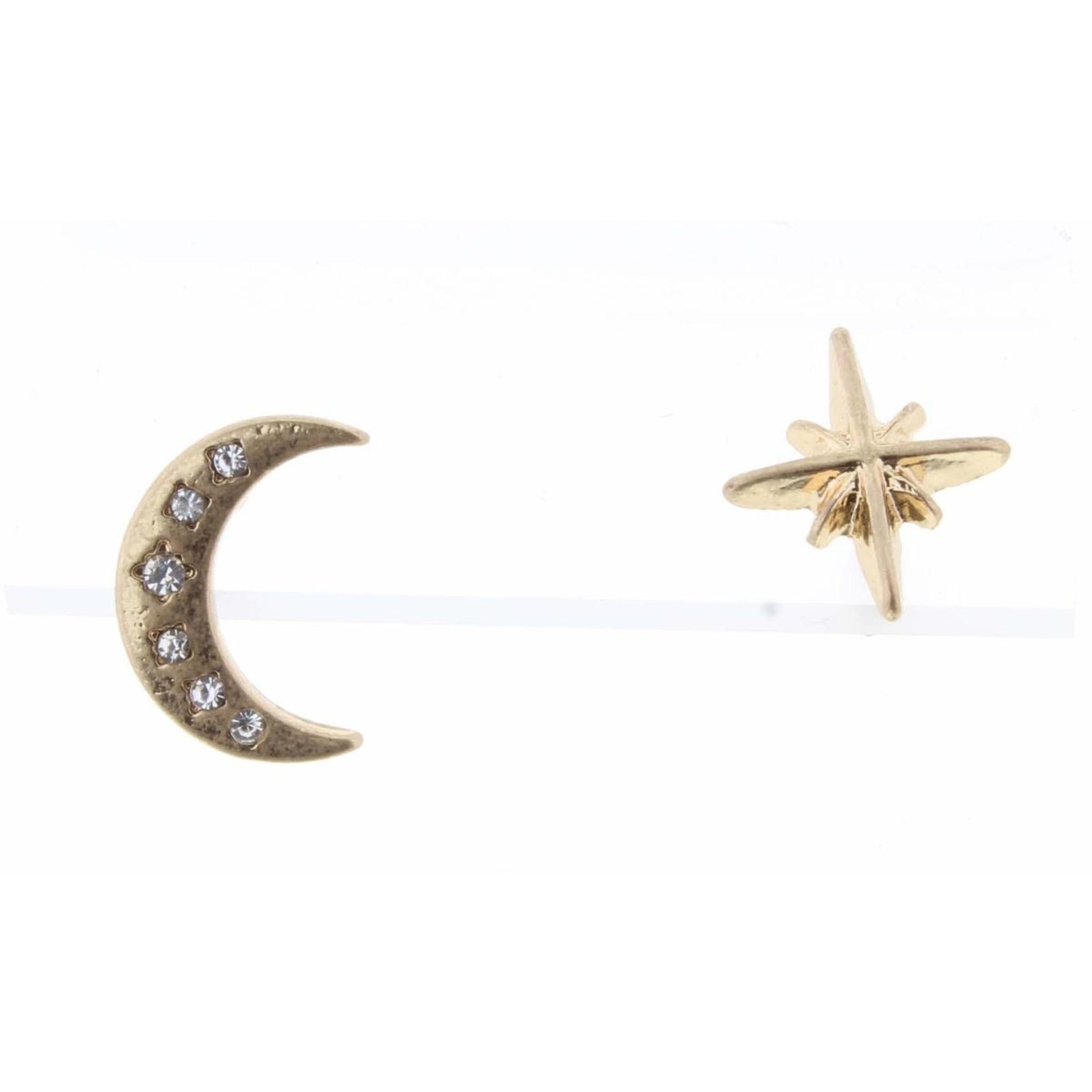 Clear Crystal Moon & Star Earring