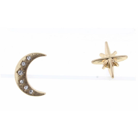 Clear Crystal Moon & Star Earring
