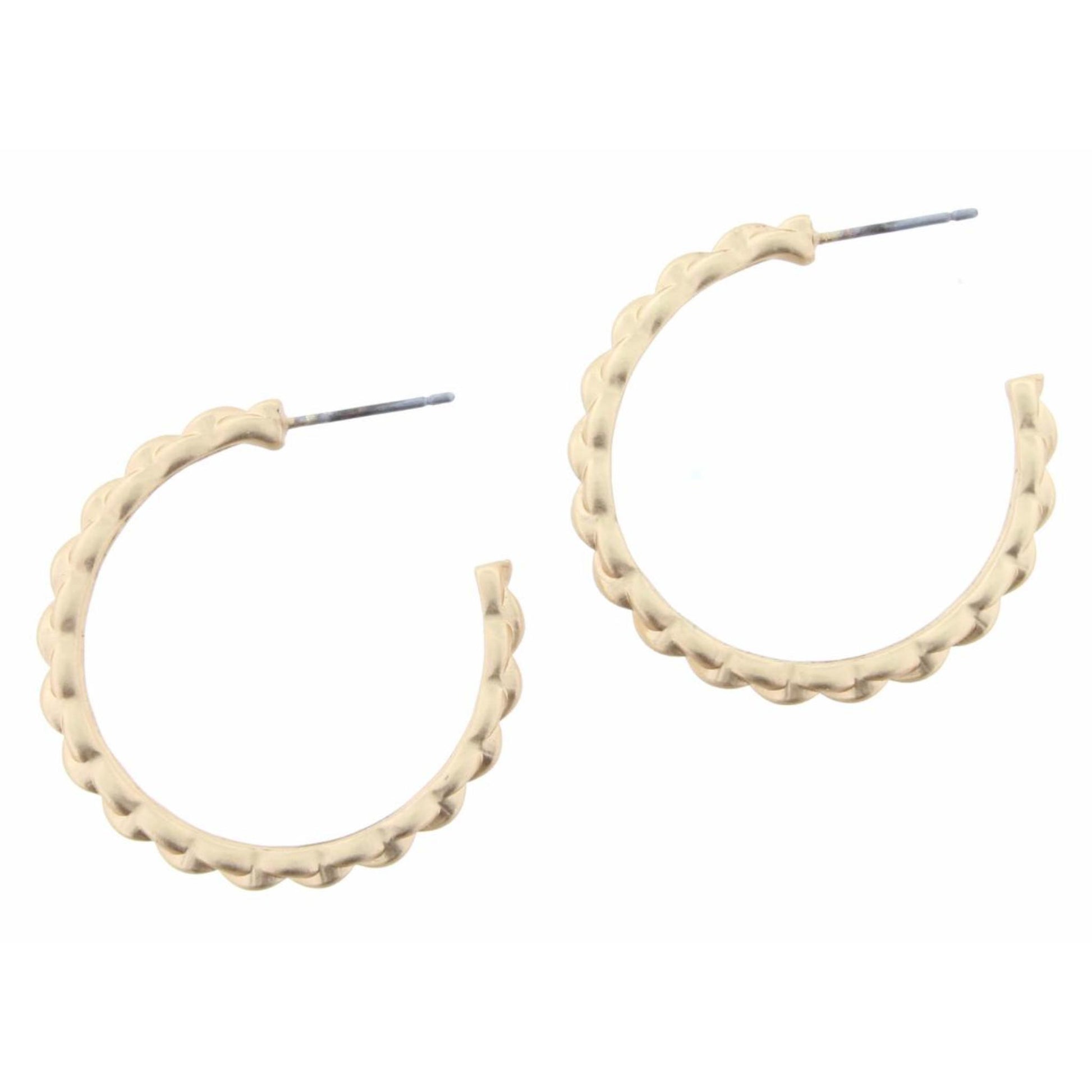 Gold Braided Hoop Earring