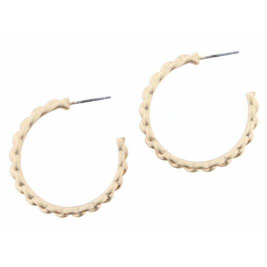 Gold Braided Hoop Earring