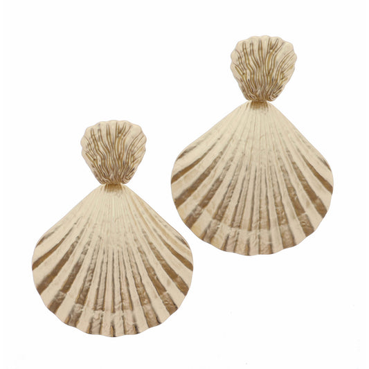 Gold Shell with Gold Shell Drop Earring