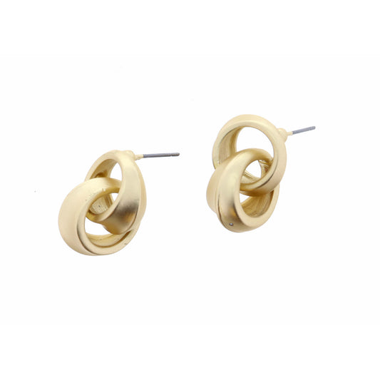 Gold Interlocking Hoops Earring