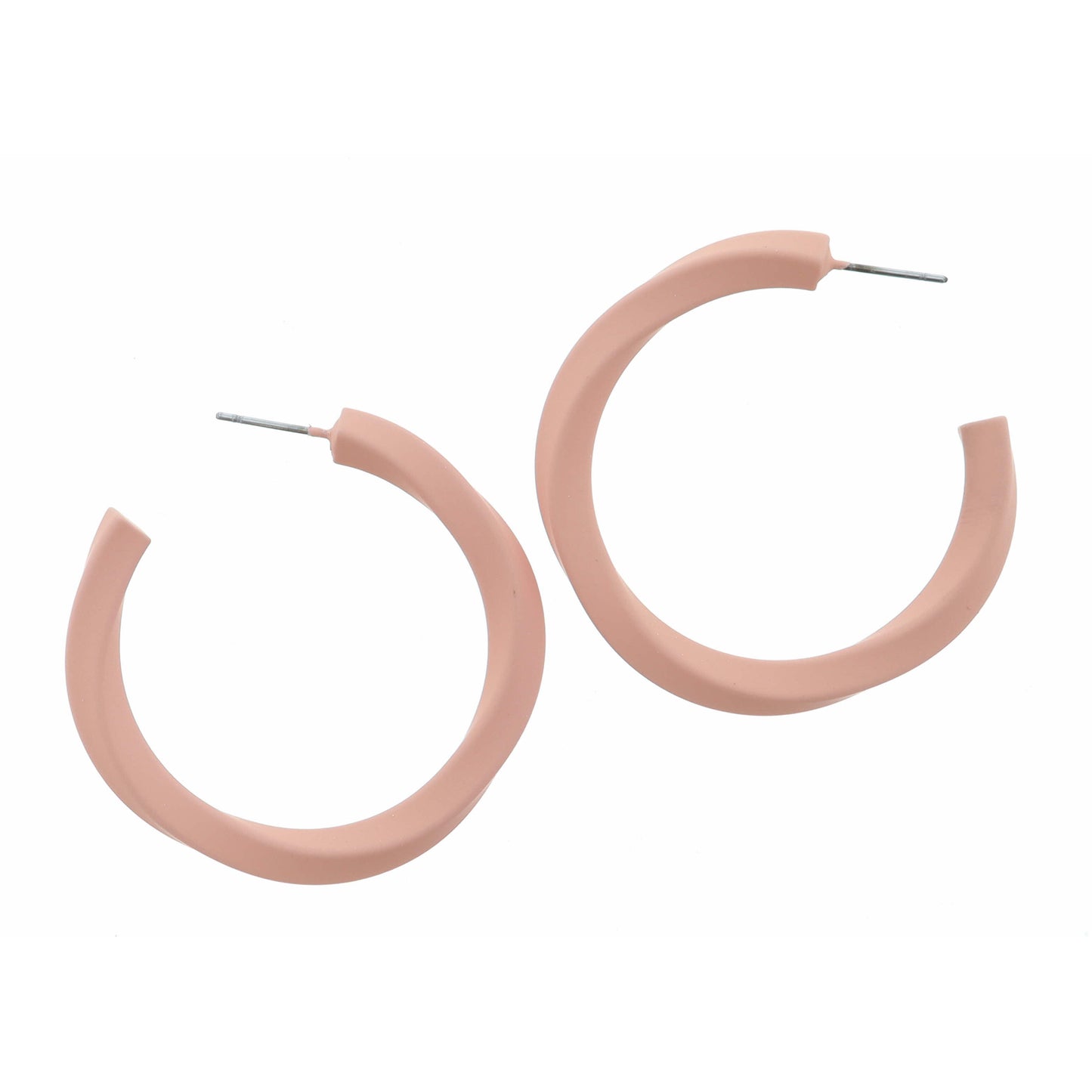 Muted Mauve Twisted Hoop Earring