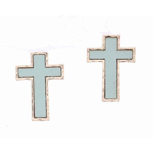 Mint Cross Stud Earring