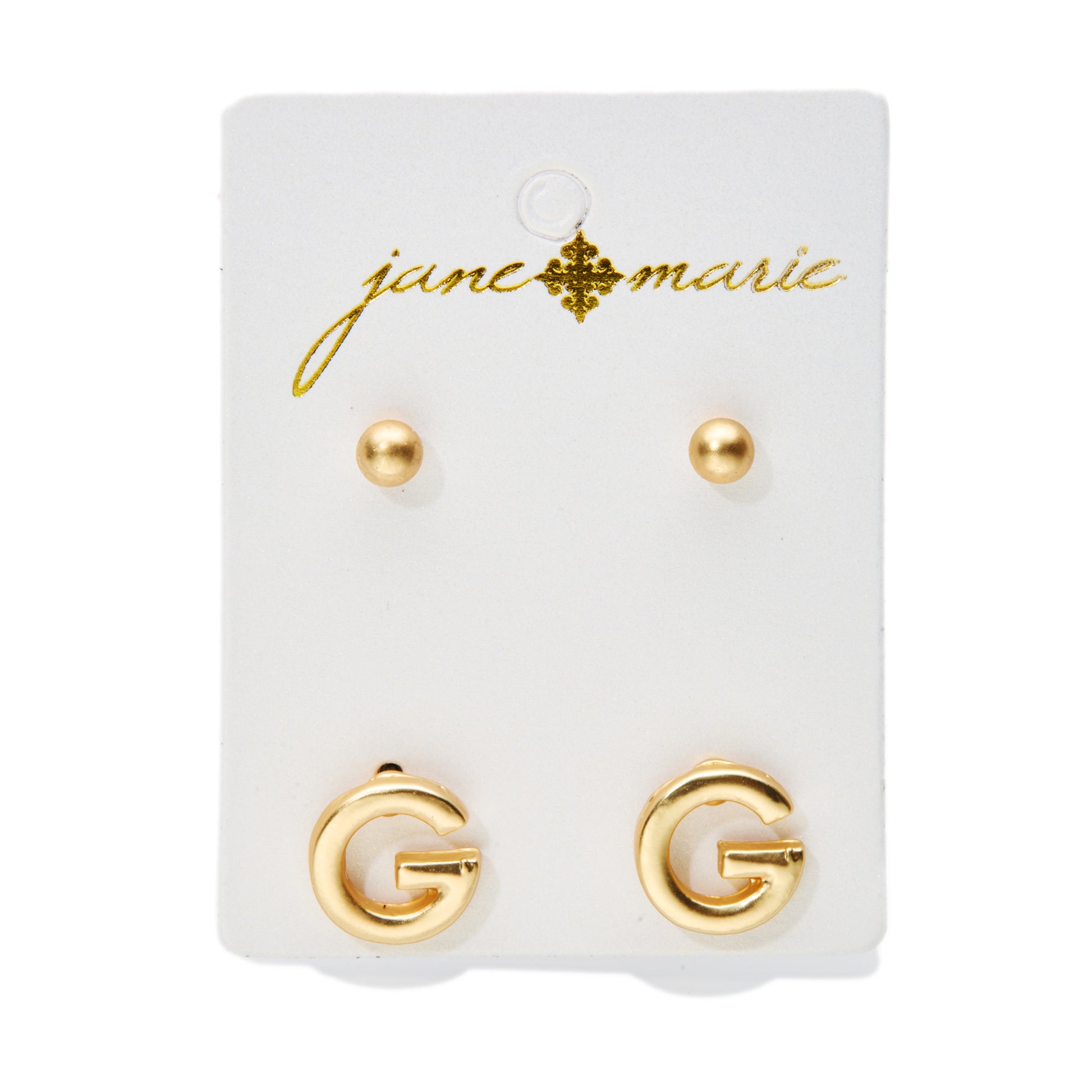 2 Stud, Block "G" Initial Earring