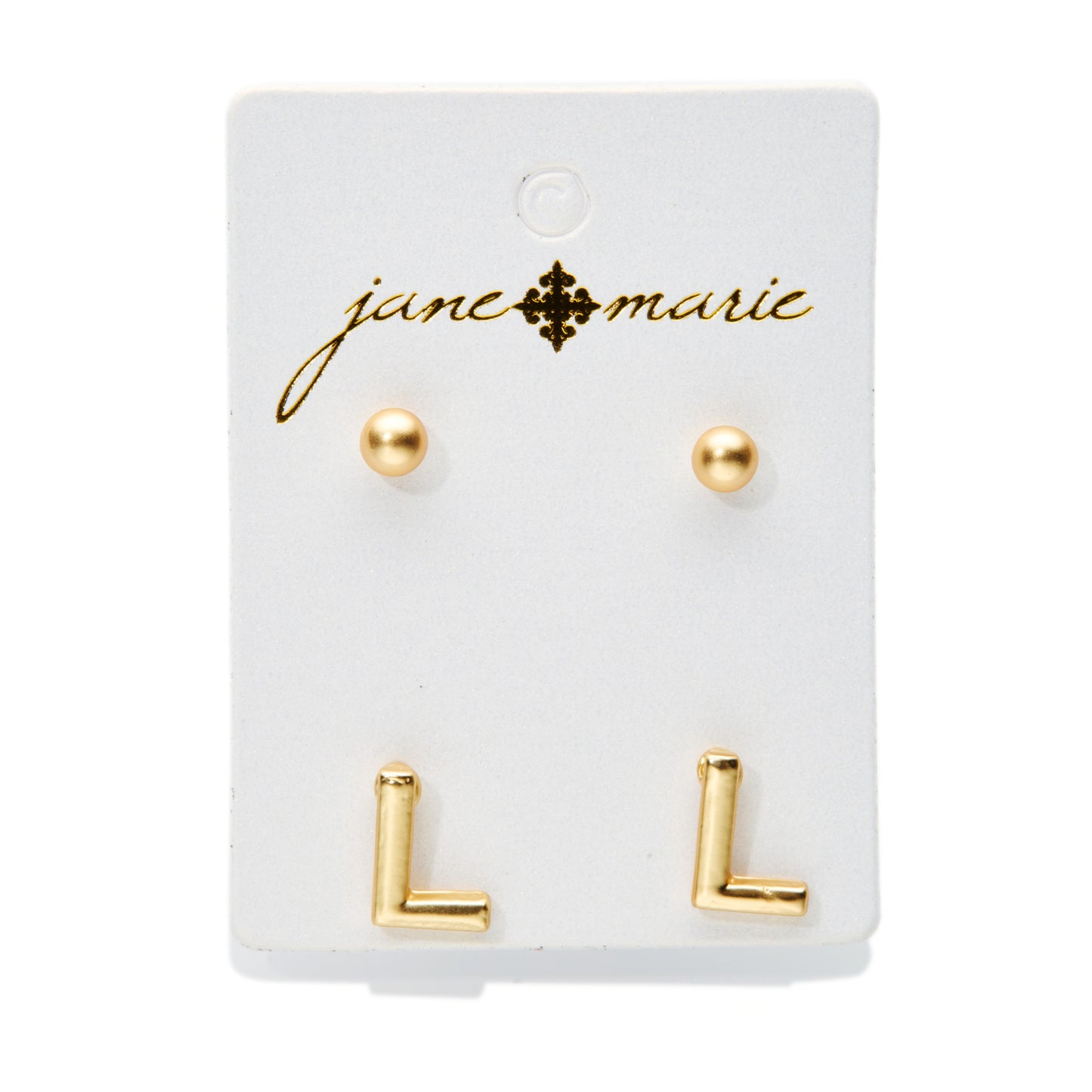 2 Stud, Block "L" Initial Earring