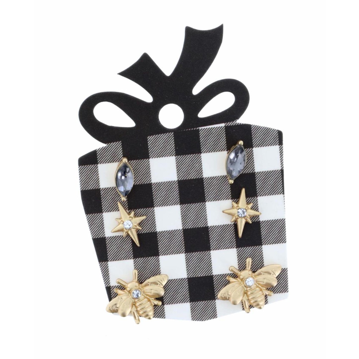 Black Diamond , Star, Bee Earring