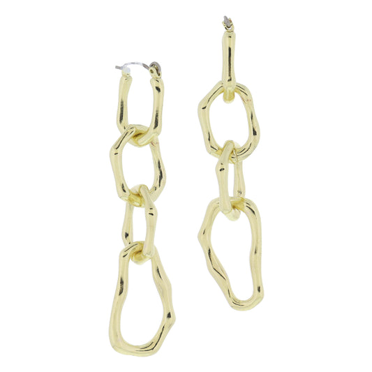 Gold Abstract Chain Links Earrings