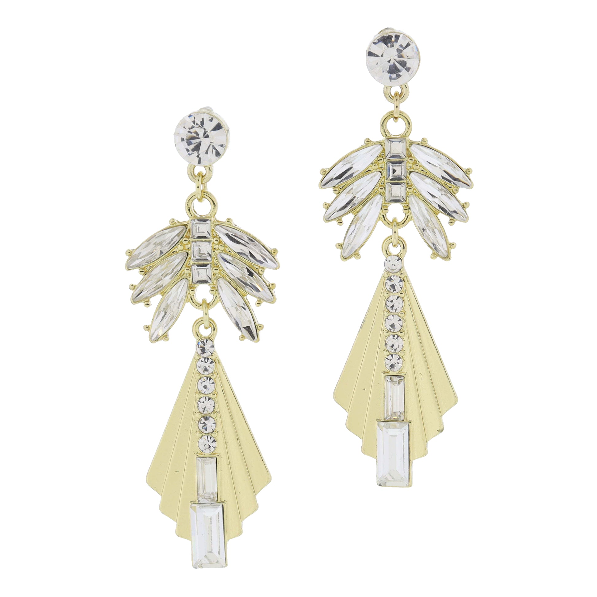 Clear Crystal Post with Multi Style Clear Crystal Drops Earrings