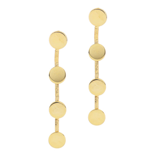 18K Gold Plated Clear Teardrop Crystal on Tubular Ring Earrings