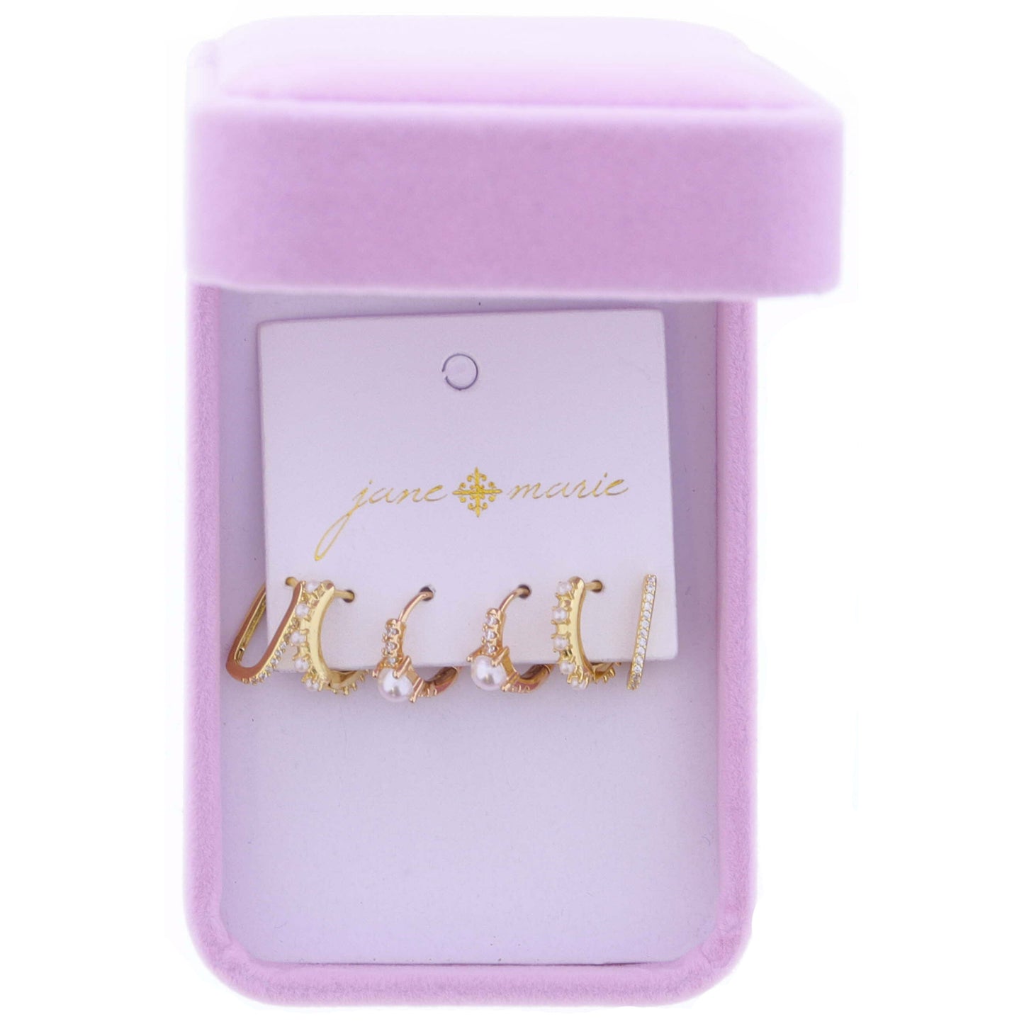 Set of 3, Pave Crystal Huggie with Pearl Accent, Pave Pearl Huggie, Crsytal Oval Huggie Earrings