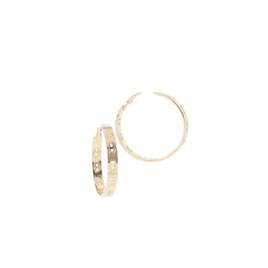 Gold Initial "B" Hoop Earring