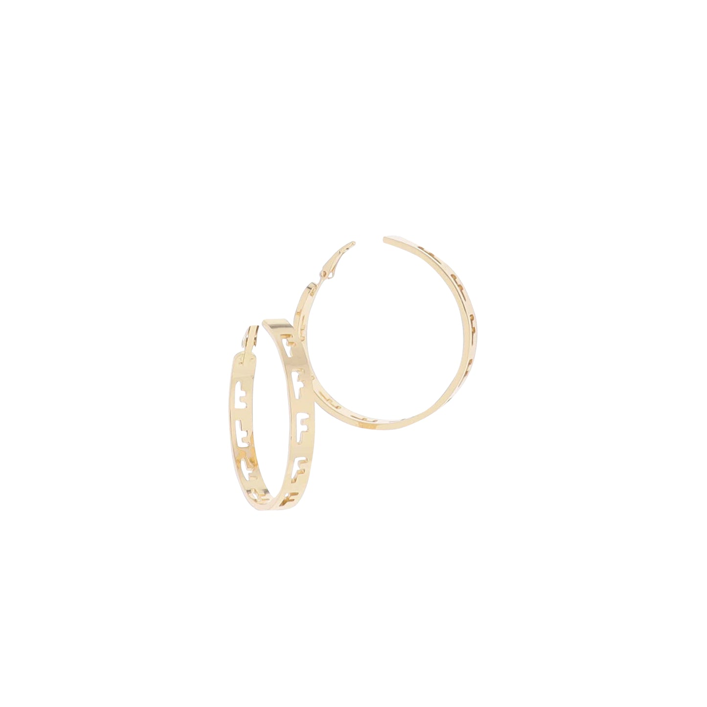 Gold Initial "F" Hoop Earring