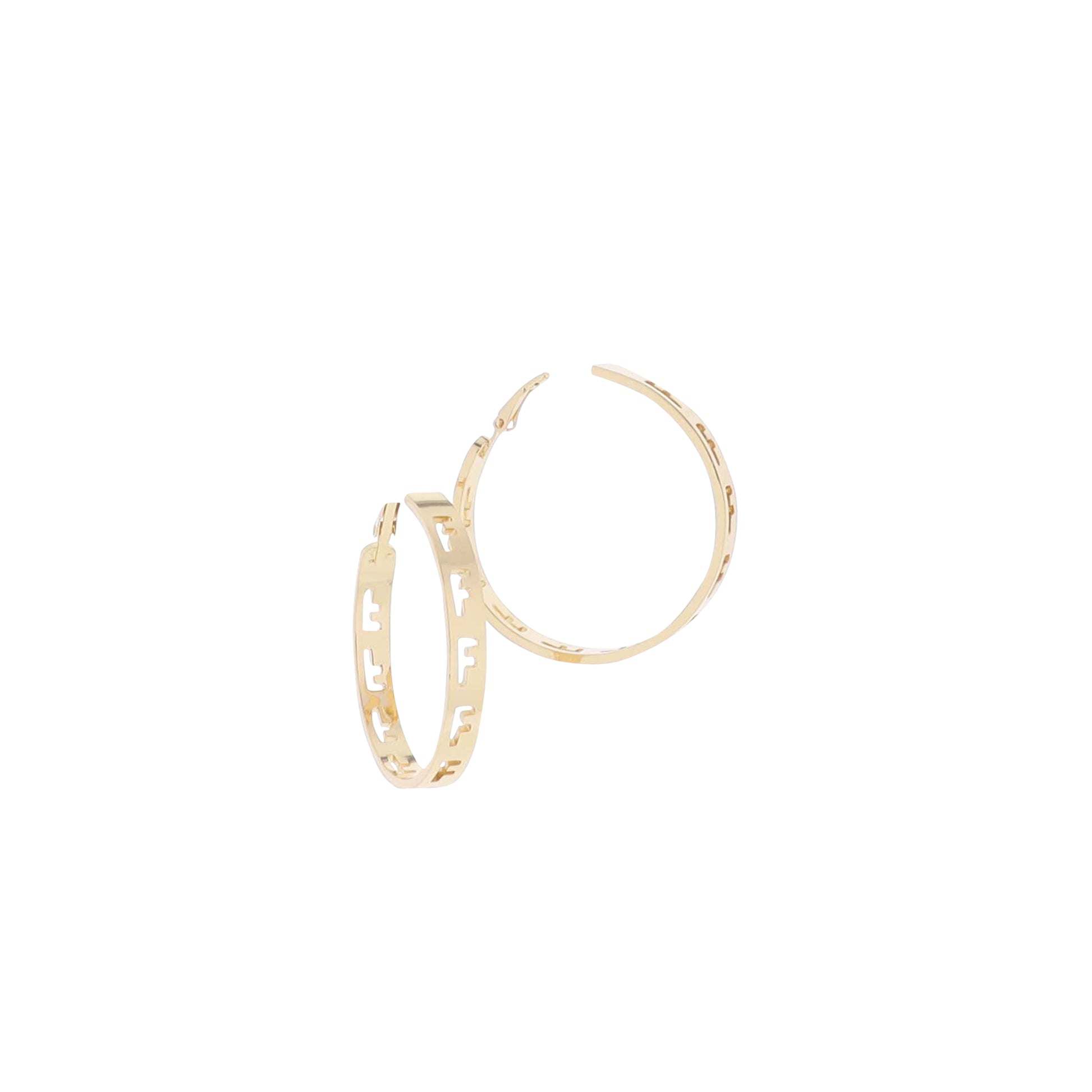 Gold Initial "F" Hoop Earring