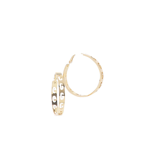 Gold Initial "G" Hoop Earring