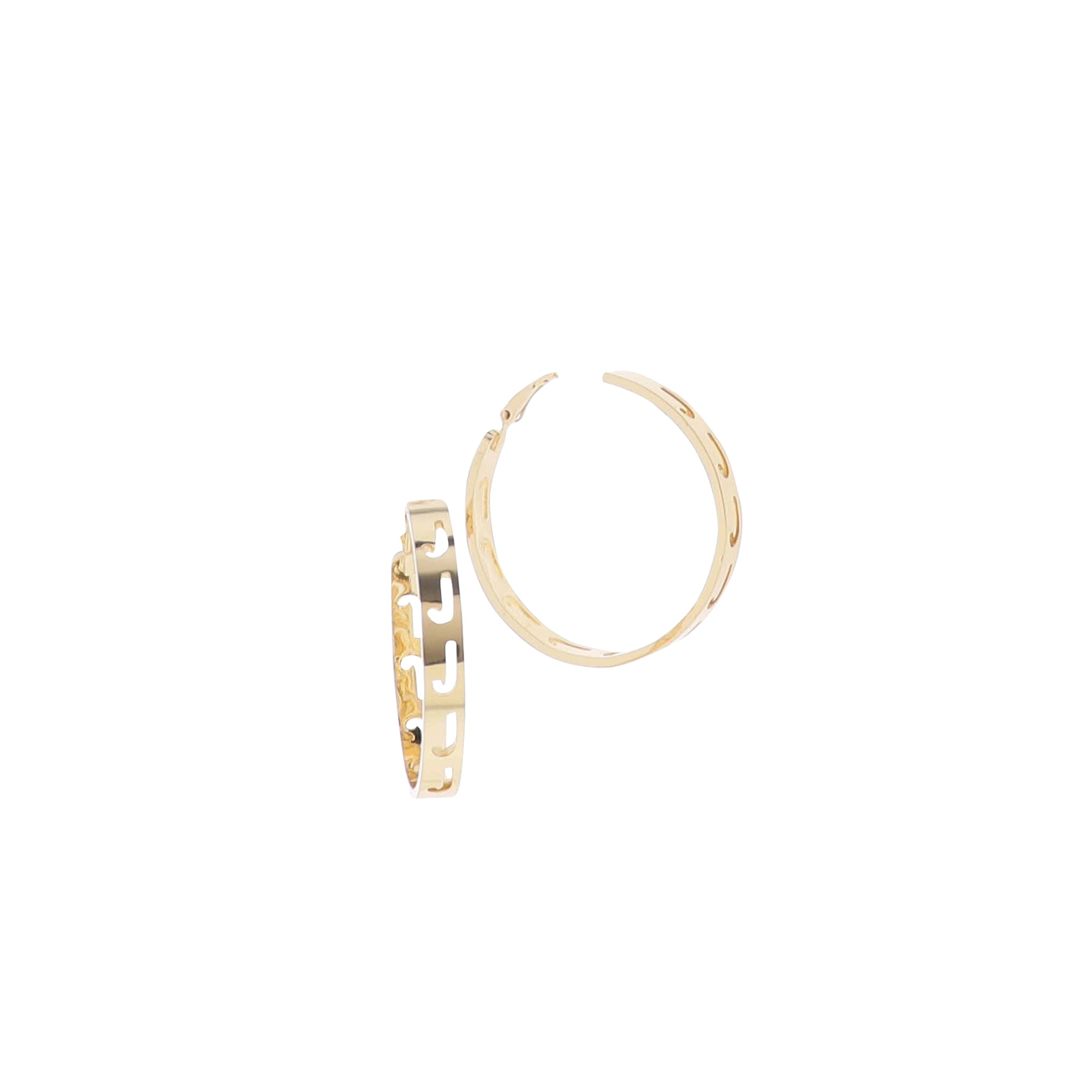 Gold Initial "J" Hoop Earring