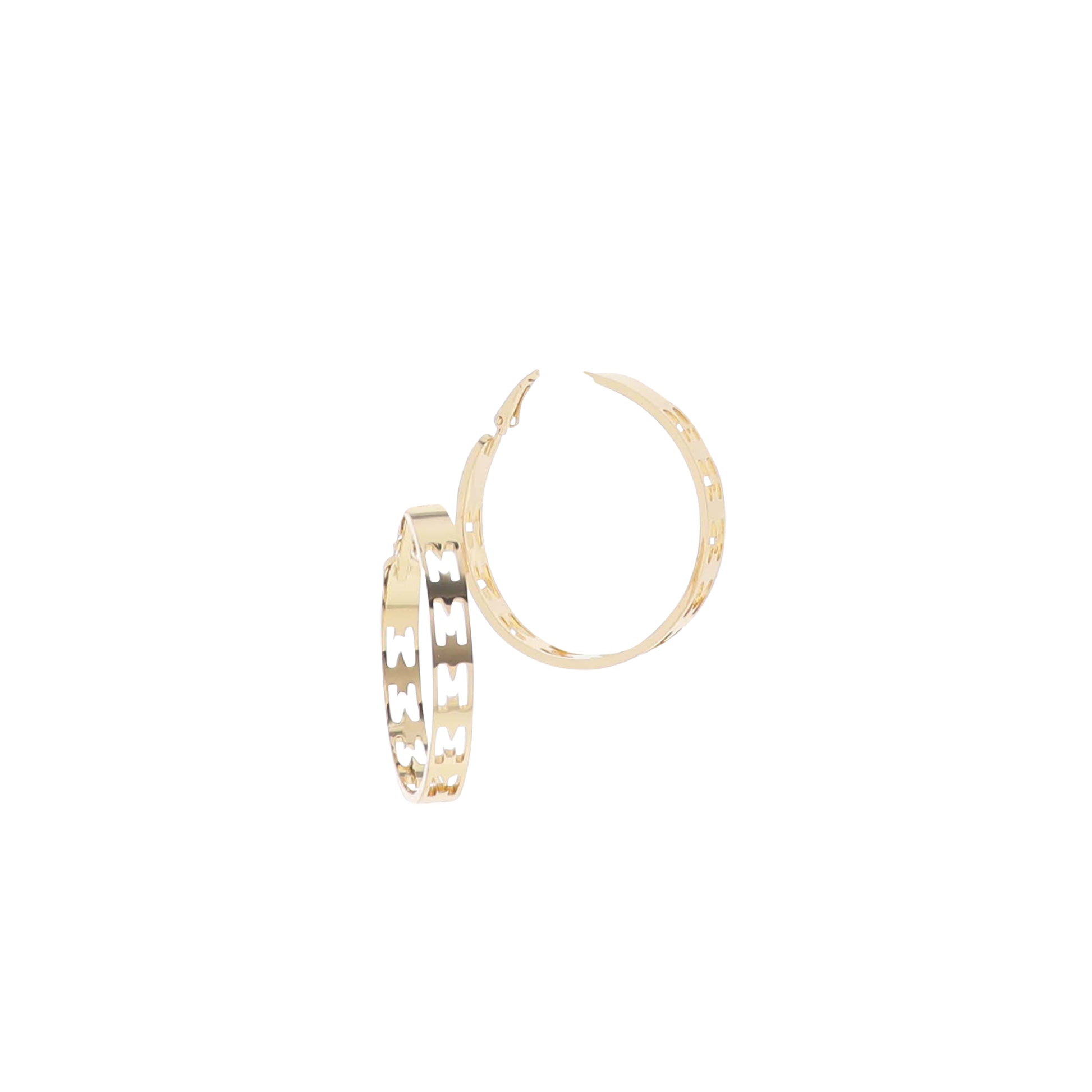 Gold Initial "M" Hoop Earring