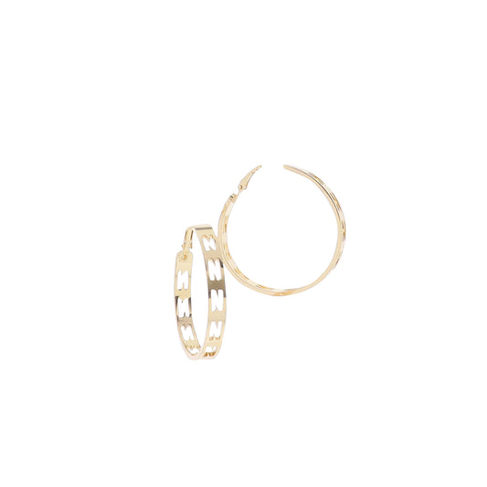 Gold Initial "N" Hoop Earring
