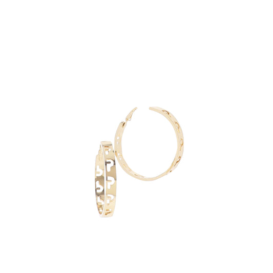 Gold Initial "P" Hoop Earring