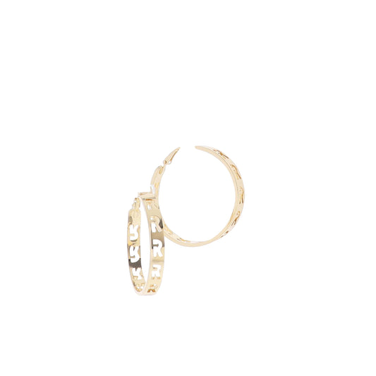 Gold Initial "R" Hoop Earring