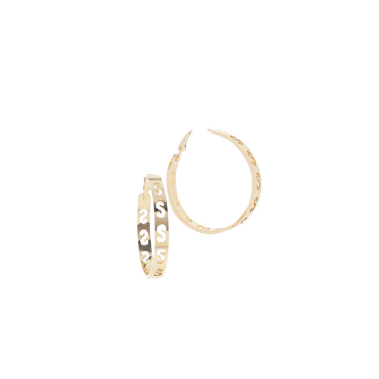 Gold Initial "S" Hoop Earring