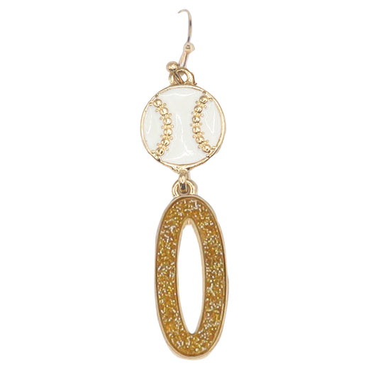 Build Your Players Team Number Baseball with Number 0 Earring