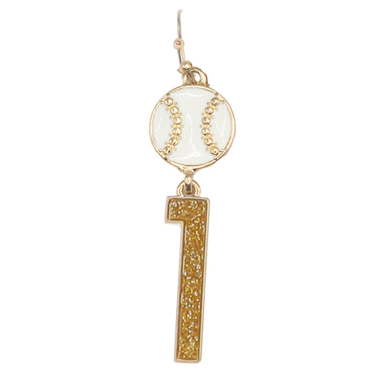 Build Your Players Team Number Baseball with Number 1 Earring