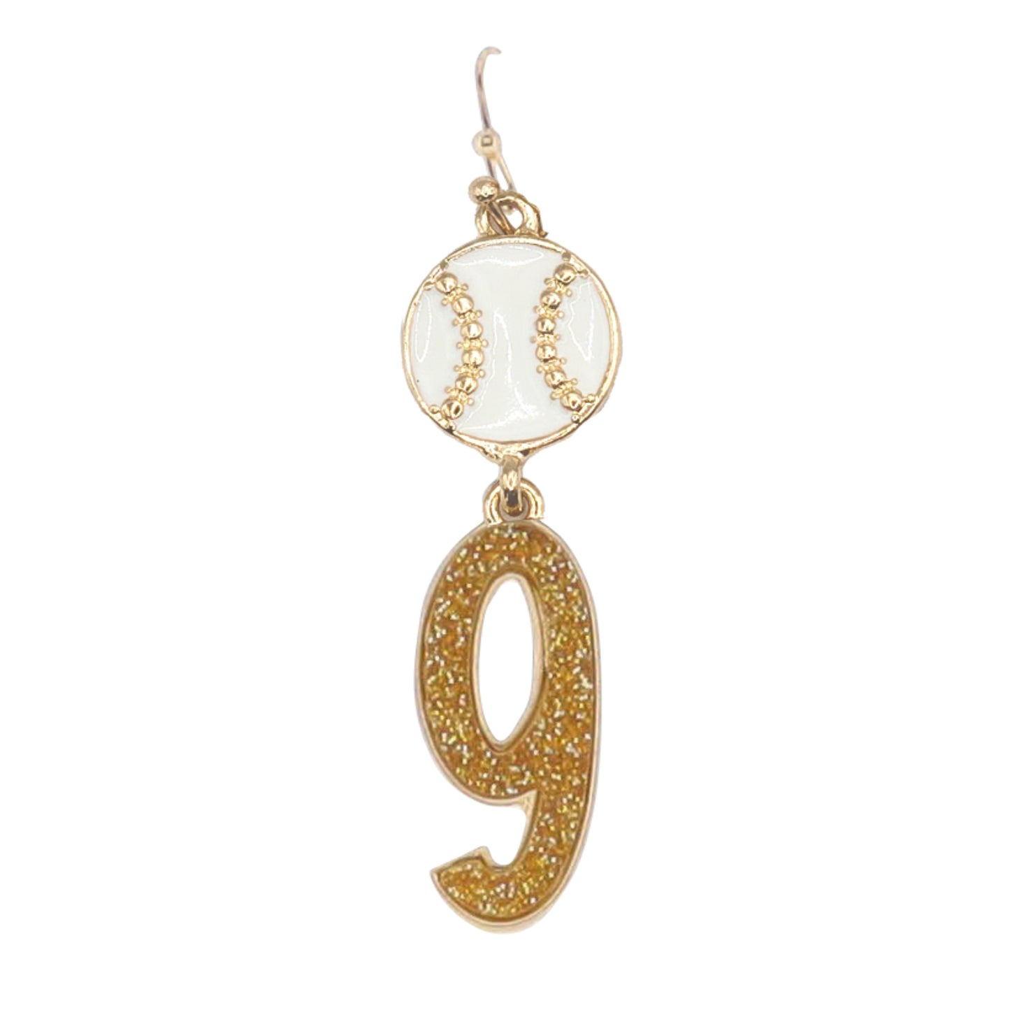 Build Your Players Team Number Baseball with Number 9 Earring