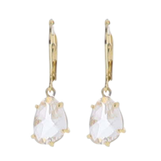 18K Gold Plated "April" Clear Earring