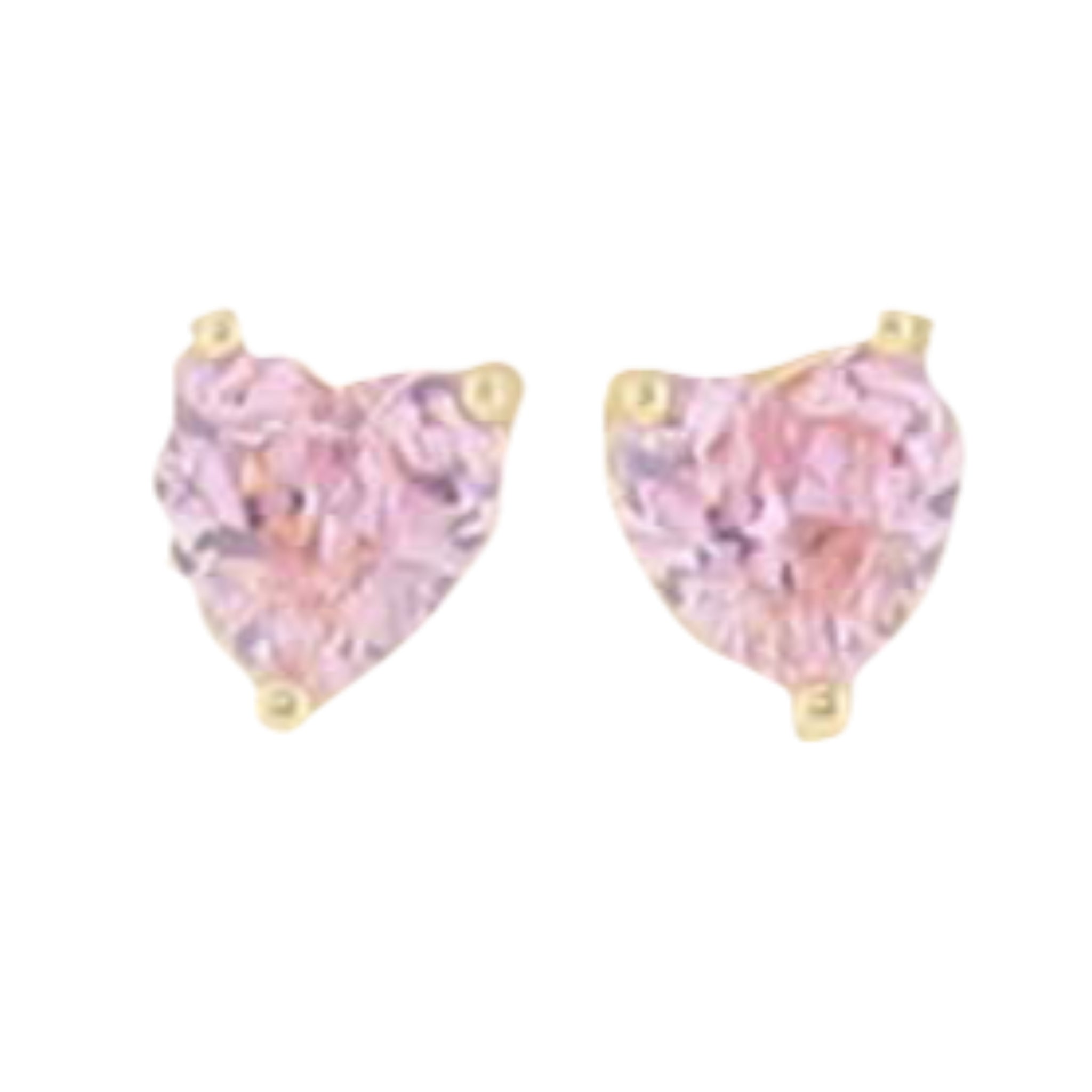 Kids 18K Gold Plated "October" Heart Earring