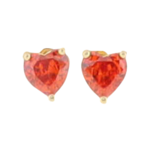 Kids 18K Gold Plated "January" Heart Earring