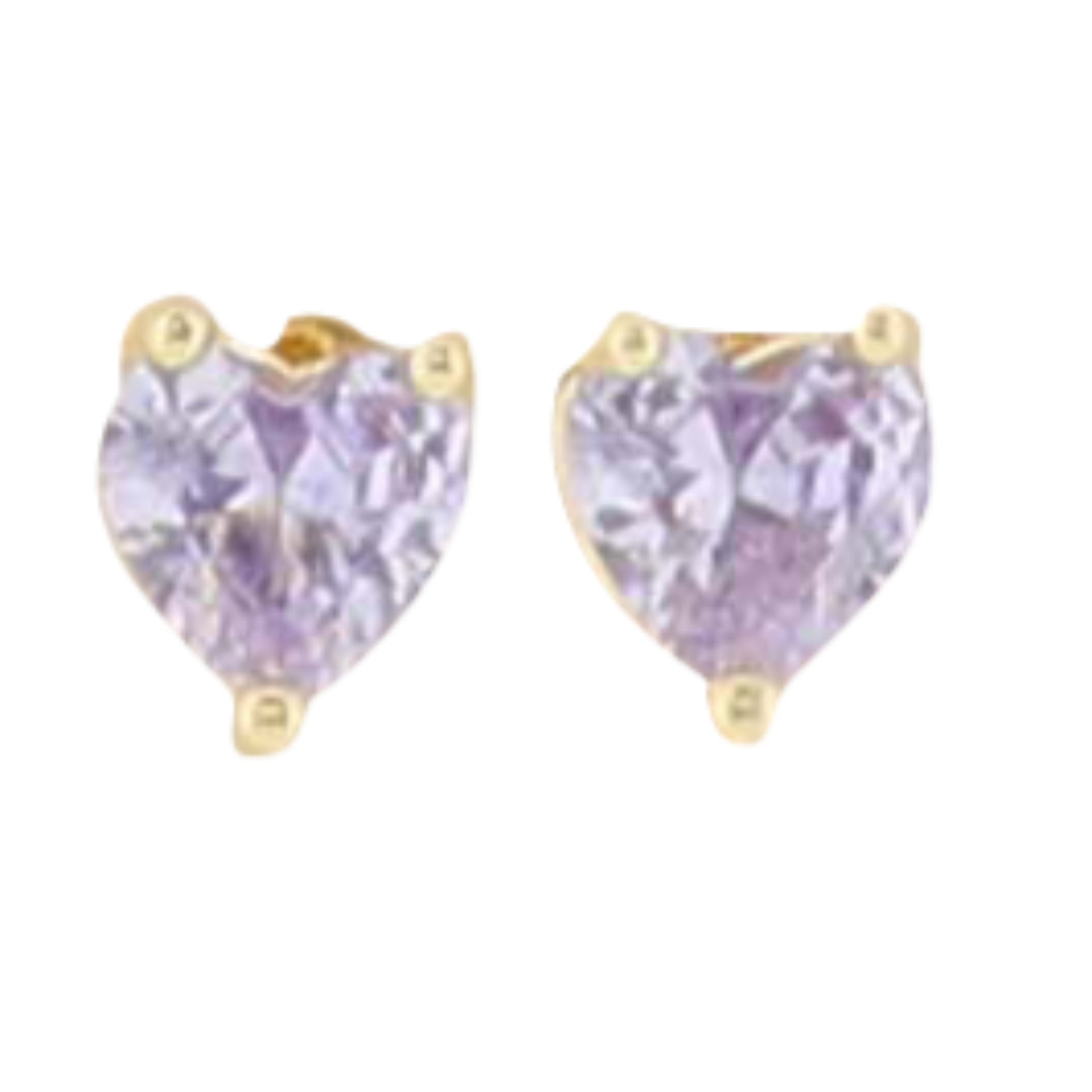 Kids 18K Gold Plated "June" Heart Earring