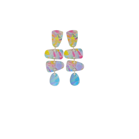 Multi Acrylic Geometric Shapes Earring