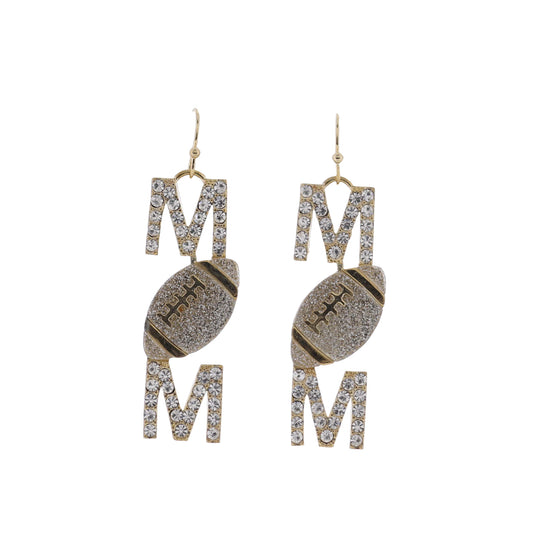 Glitter Football with "Mom" Earring