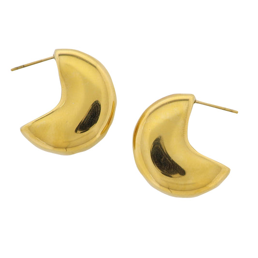 18K Gold Plated Crescent Hoop Earrings