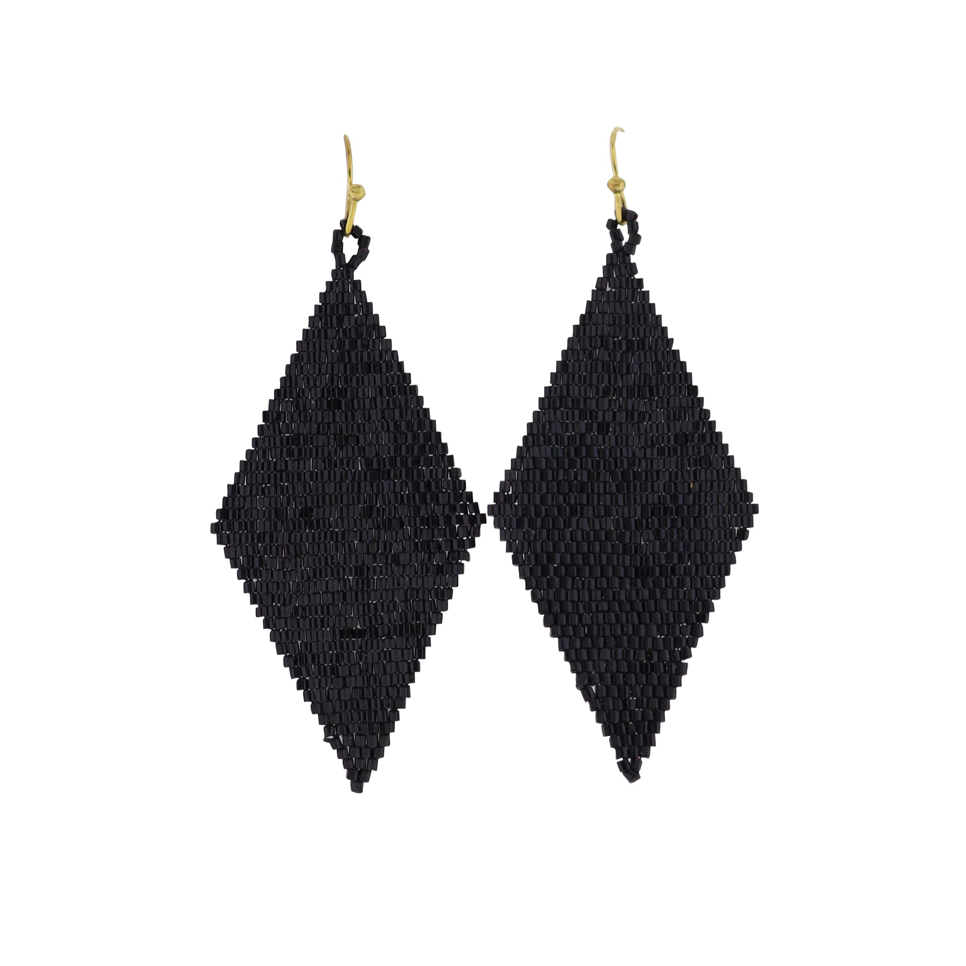Black Beaded Diamond Earring